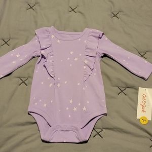 Cat & Jack purple long-sleeved onsie 0-3M